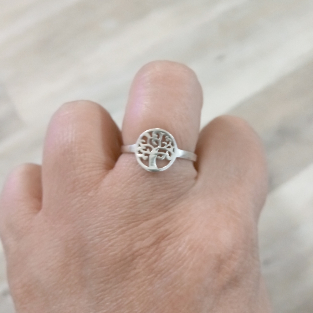 Vintage Sterling Silver Tree Ring - image 1